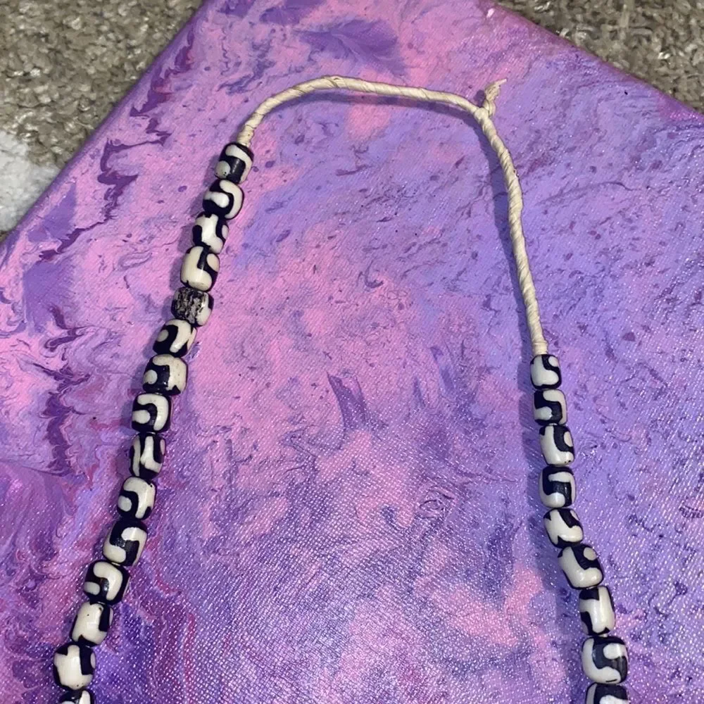 Handmade Kenya‎ Batik Bone Beaded Necklace